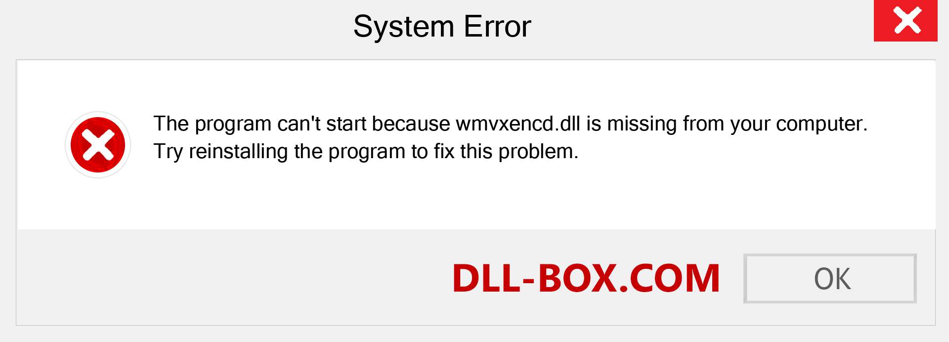  wmvxencd.dll file is missing?. Download for Windows 7, 8, 10 - Fix  wmvxencd dll Missing Error on Windows, photos, images