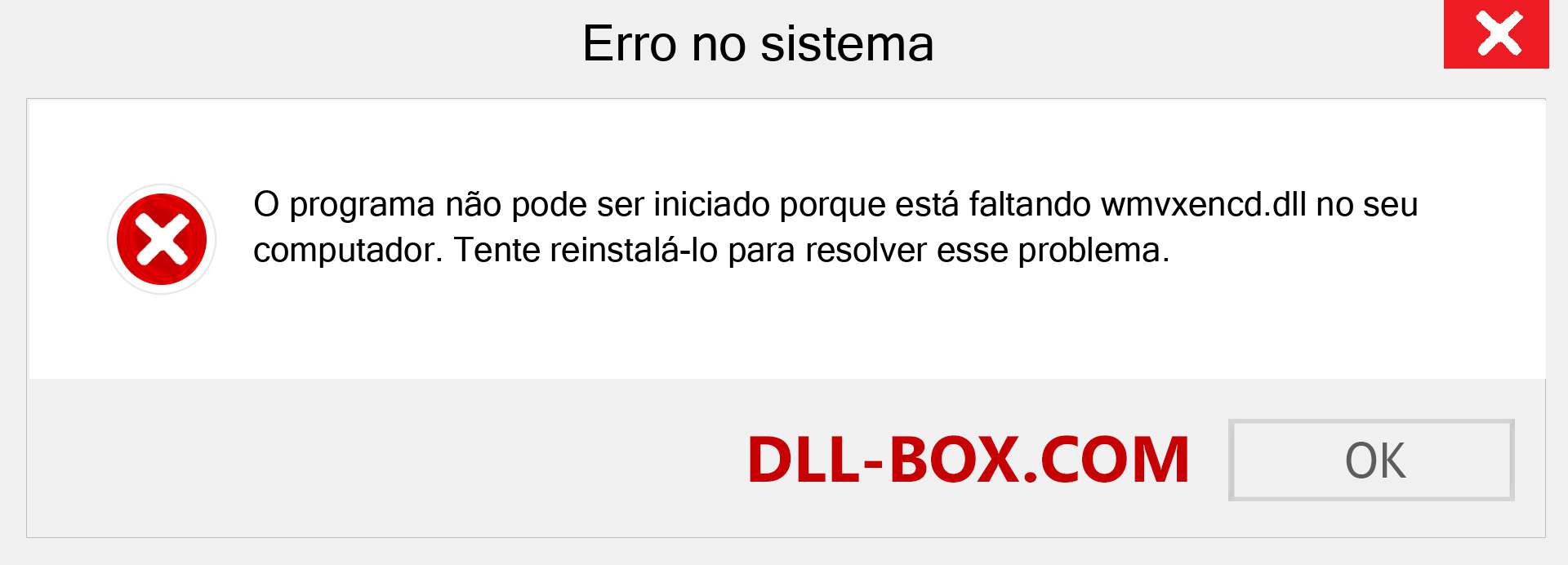 Arquivo wmvxencd.dll ausente ?. Download para Windows 7, 8, 10 - Correção de erro ausente wmvxencd dll no Windows, fotos, imagens